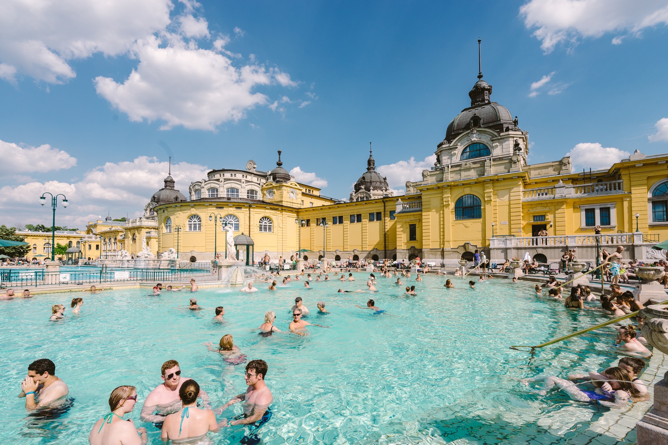 Warm outdoor pools at Széchenyi Thermal Bath